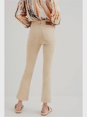 Desigual high waisted wide leg raw hem ecru jeans